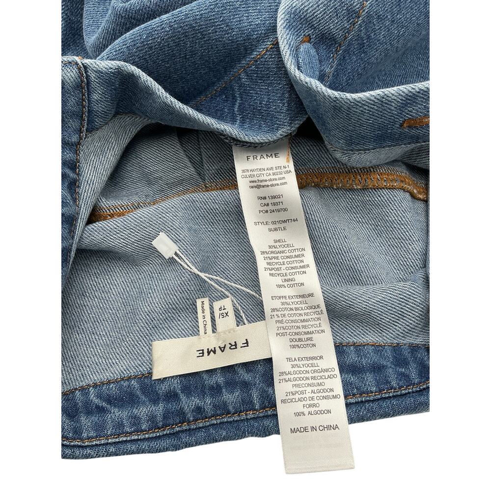 Frame 'The Billow' Blue Lyocell Short Sleeve Shirt Size XS - Picture 4 of 4